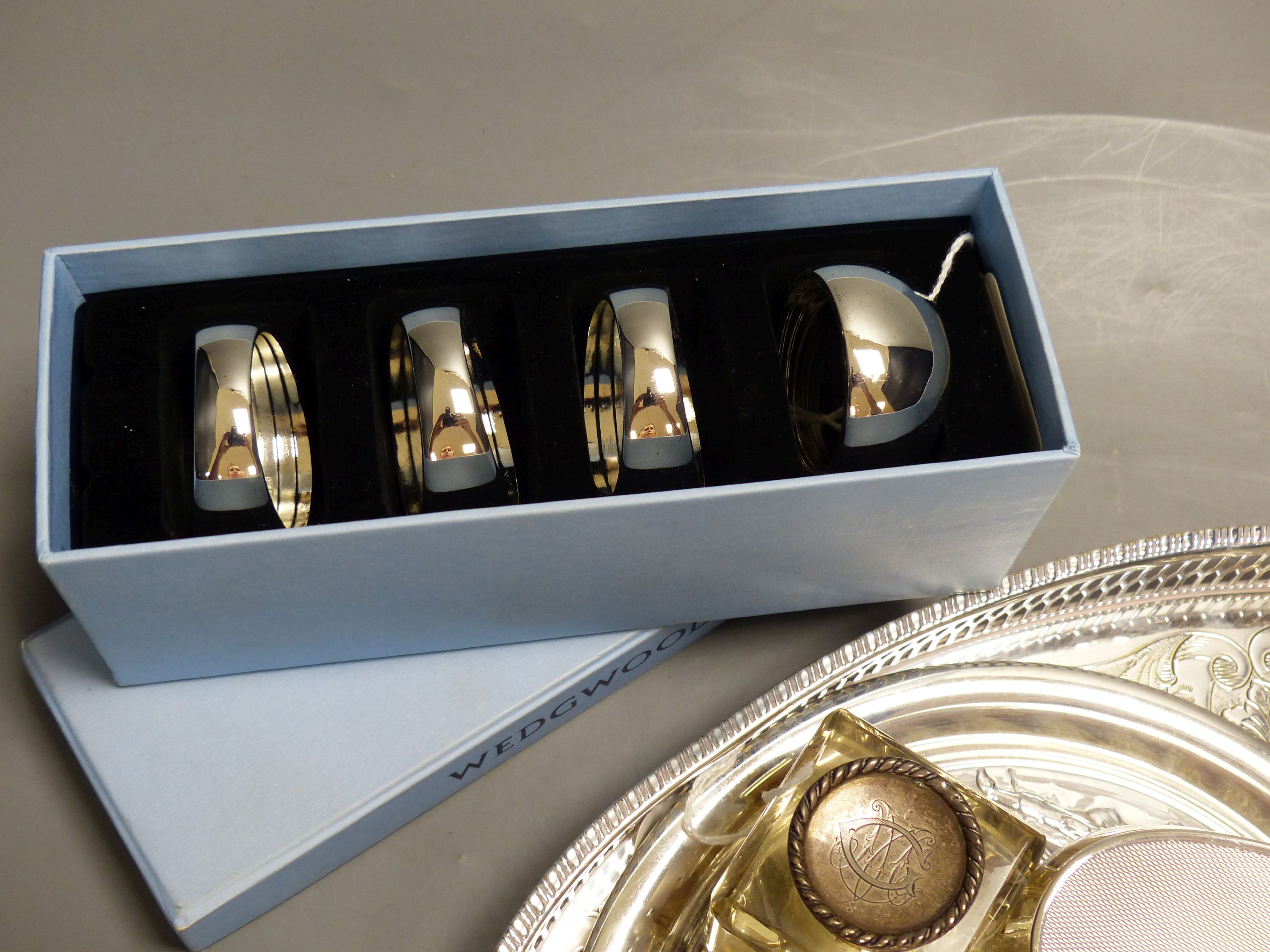 An engine-turned silver cigar cutter, a Birmingham Mint 1974 silver Christmas plate and sundry other items